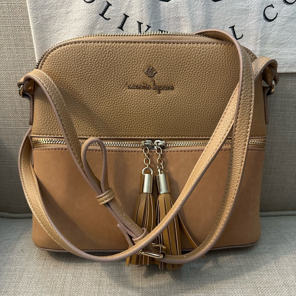 Nanette Lepore Tan Crossbody Bag with Tassels